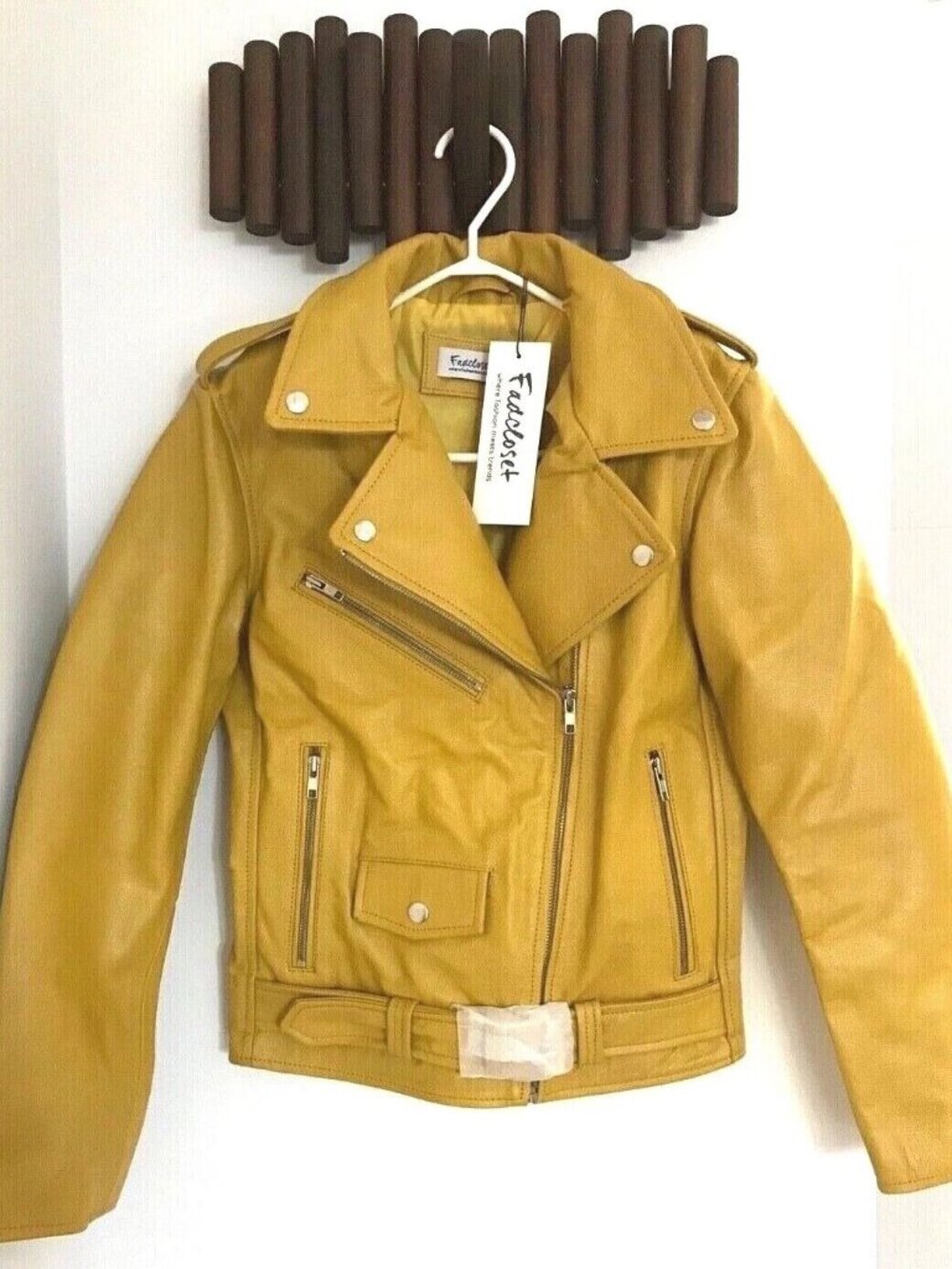 Women's Moto Genuine Cowhide Asymmetric Leather Biker Jacket - S